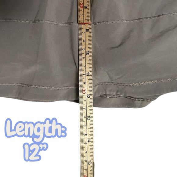 Lululemon Women Dark Chrome Gray Pace Rival Skirt 4-way Stretch 13” Skort 12 Reg - Picture 8 of 10